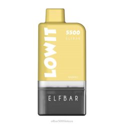 ELFBAR LOWIT 5500 iš anksto užpildytas ankšties rinkinys - mango Elf Bar Cigarette J4H2369