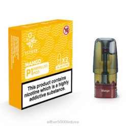 ELFBAR Mate 500 P1 iš anksto užpildytos ankštys (2 pakuotės) - mango Elf Bar Cigarette J4H2153
