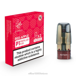 ELFBAR Mate 500 P1 iš anksto užpildytos ankštys (2 pakuotės) - raudonas obuolys Elf Bar Pirkti J4H2161